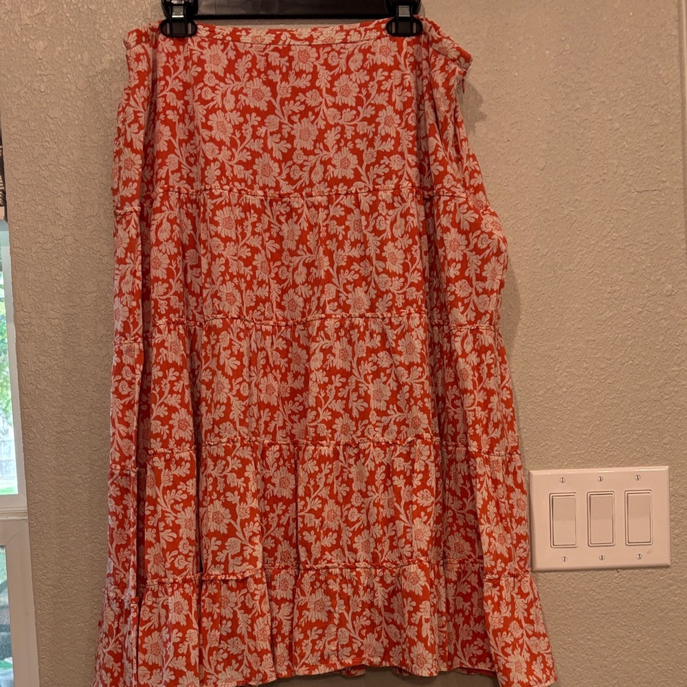 Judith Hart Women’s Floral Red Set Skirt and Button Down Blouse